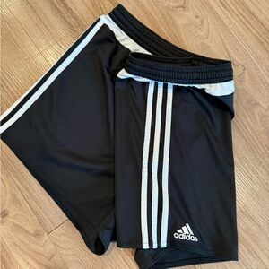 Adidas Men's Black Shorts with White Stripes